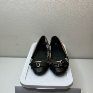 Burberry Plaid Print Belted Ballet Flats Size 7 - RUN BIG
